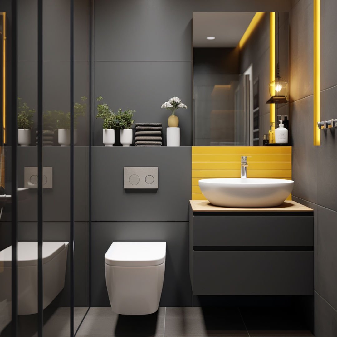 banheiro pequeno com estilo moderno 