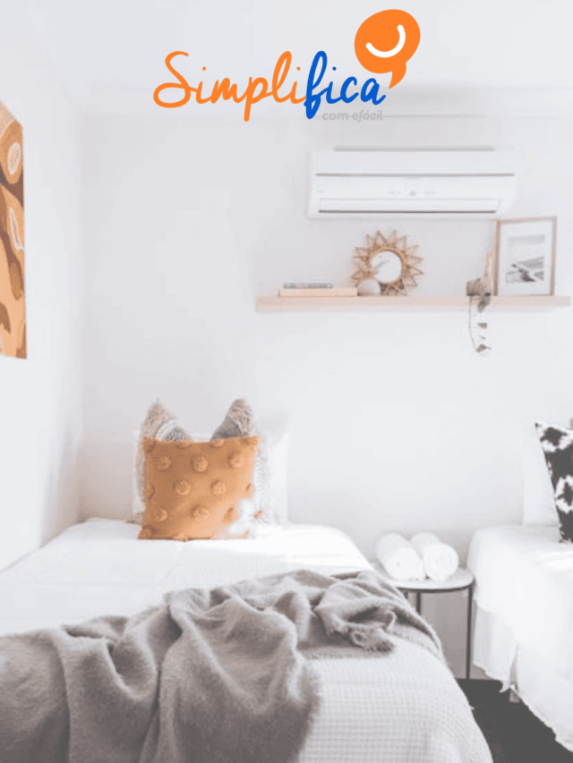 Quarto aconchegante com cama e decoração minimalista
