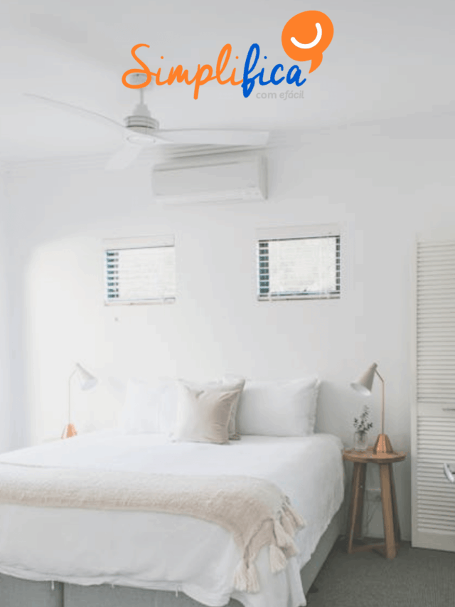 Quarto minimalista com cama e decoração leve