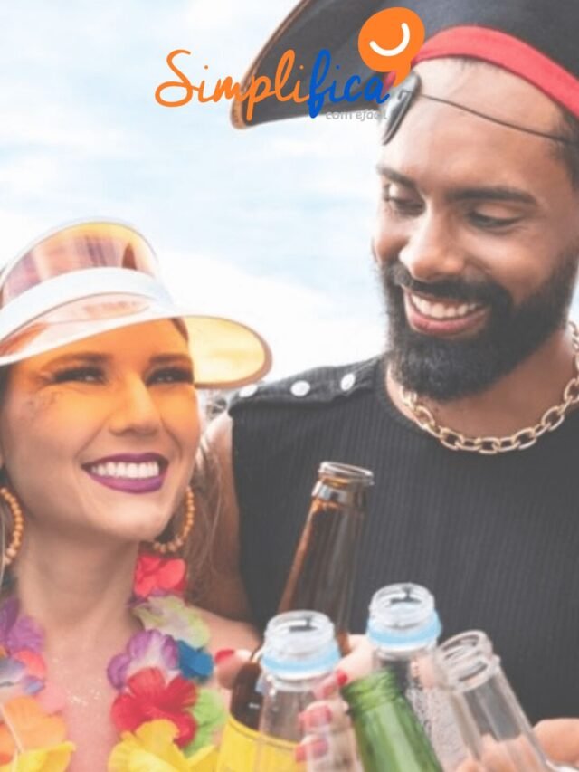 Casal se divertindo em festa de Carnaval