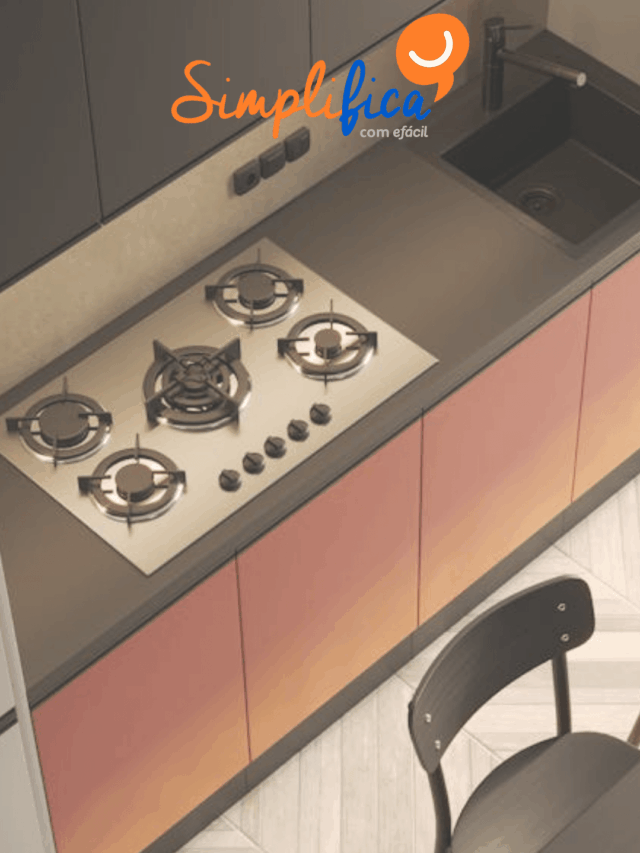 Cozinha moderna com fogão e móveis planejados