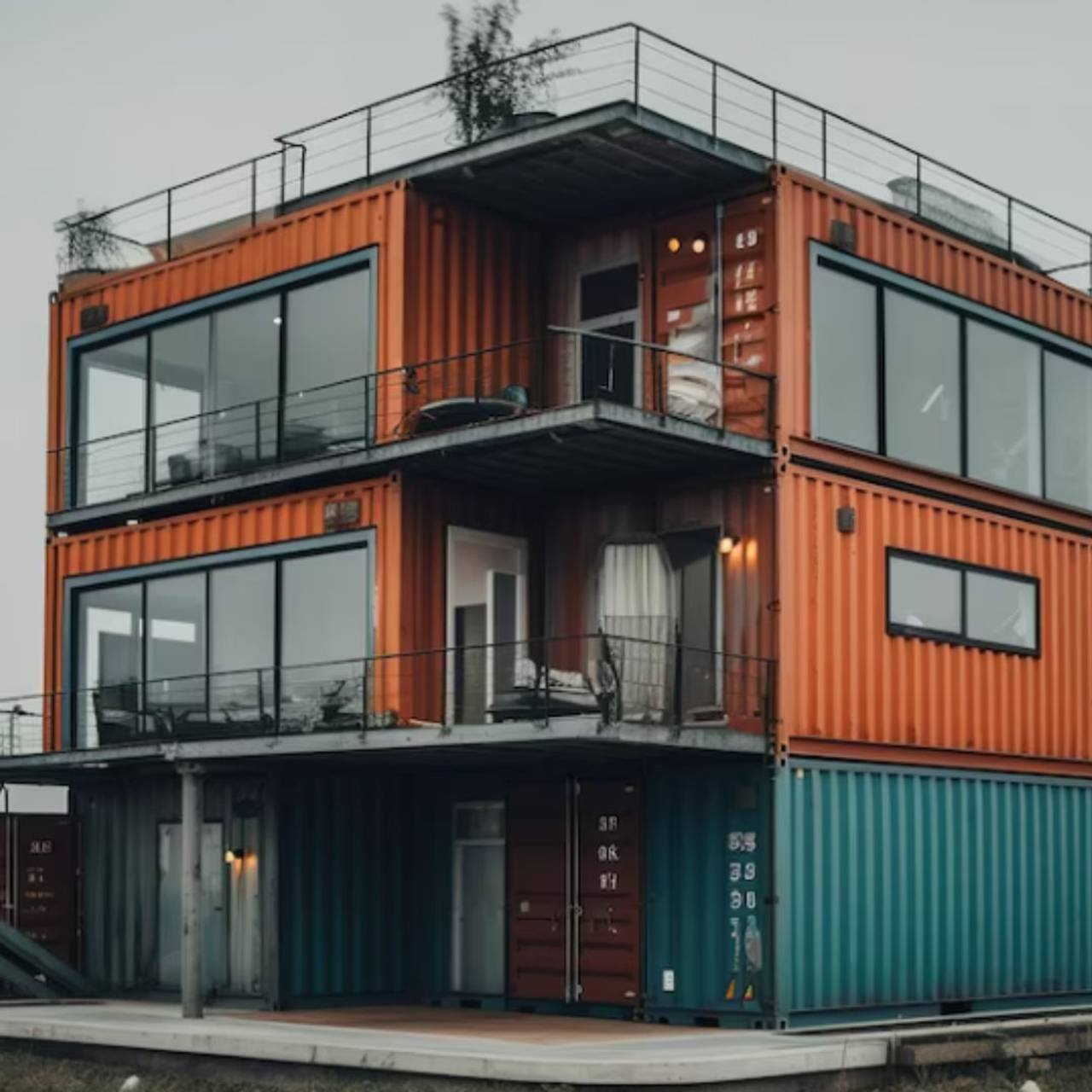 uma casa de containers