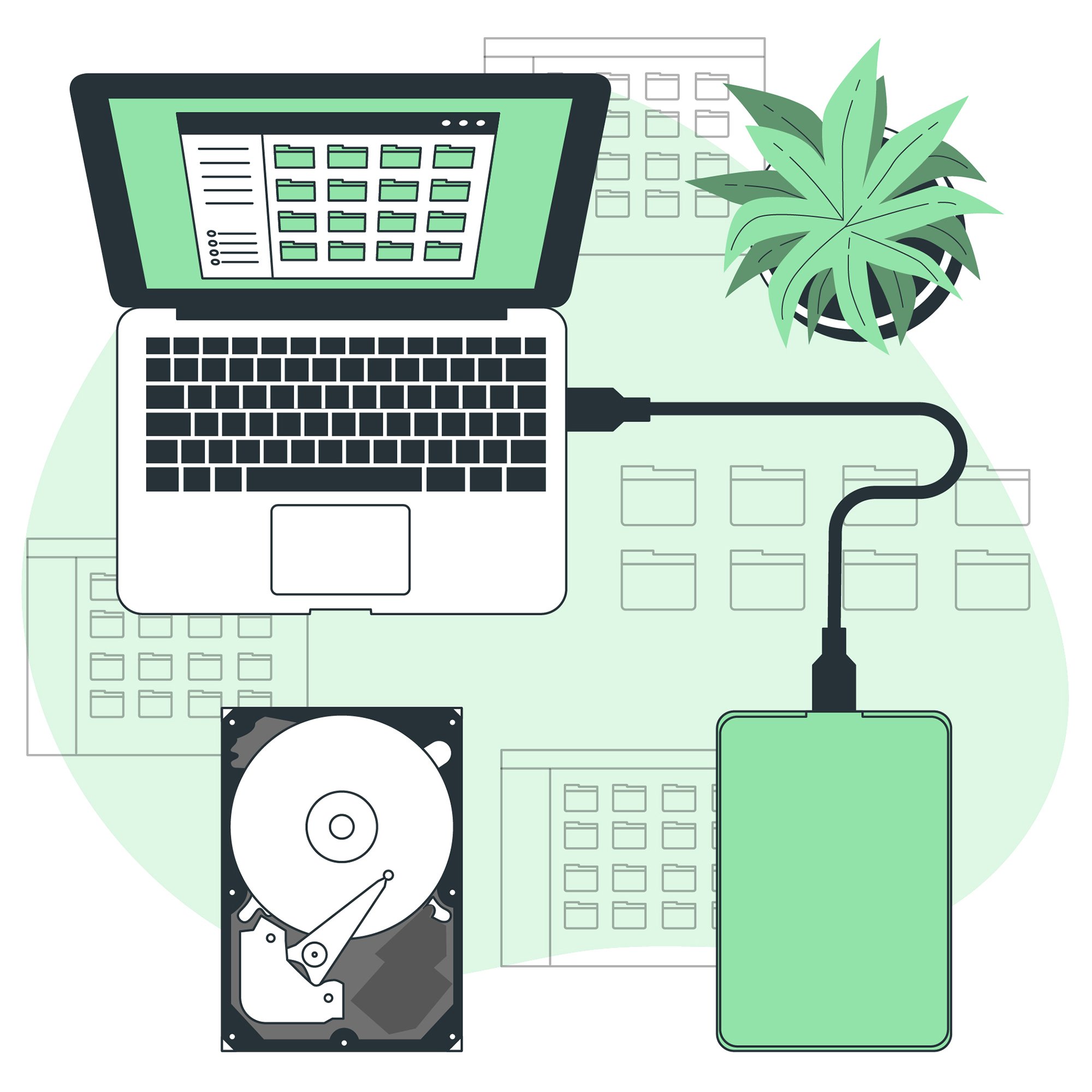 gráfico do notebook sendo carregado e vaso de flor ao lado 