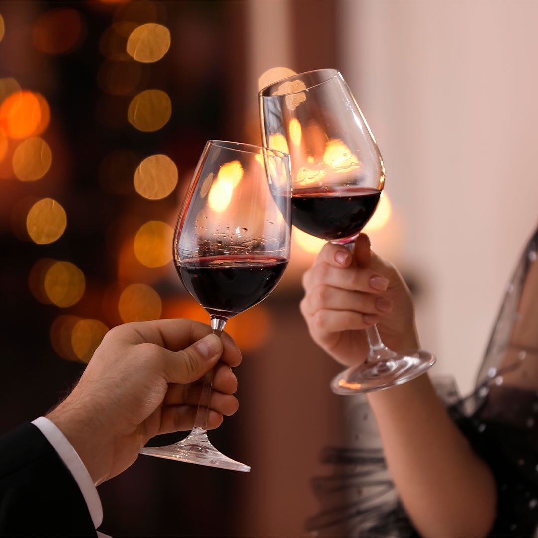 taça com vinho Lambrusco