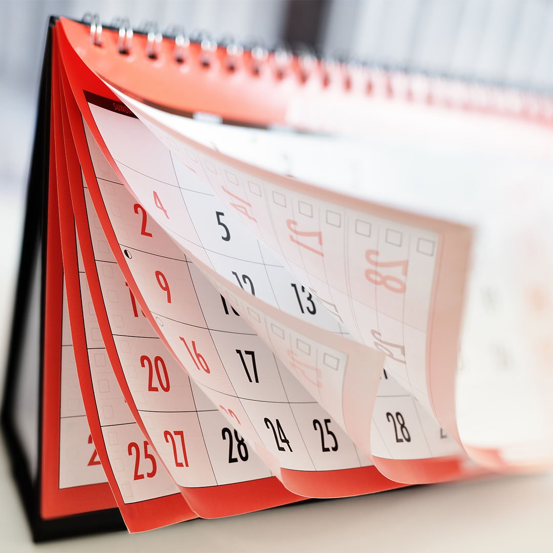 folhas do calendário soltas