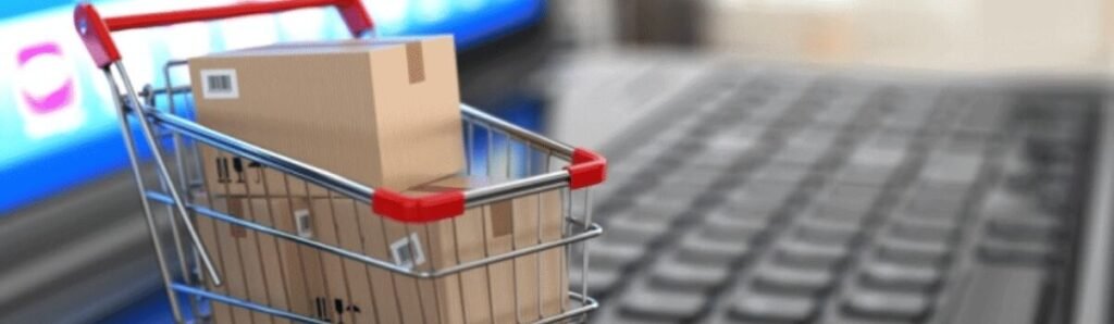 Modelo Base para Capas no Simplifica (9) Carrinho de compras em cima de um teclado