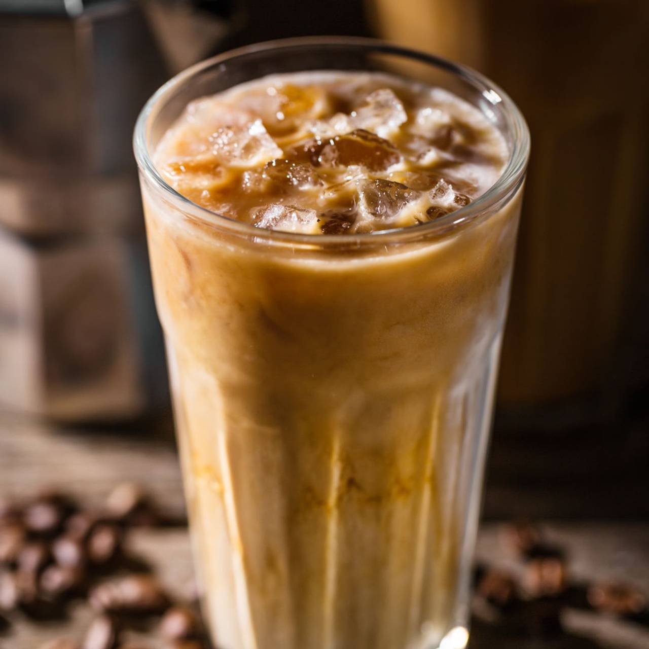 cafe gelado com sorvete e creme 