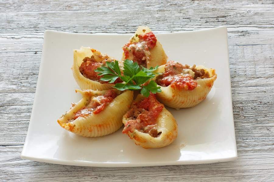O conchiglioni é uma massa elegante e bem saborosa