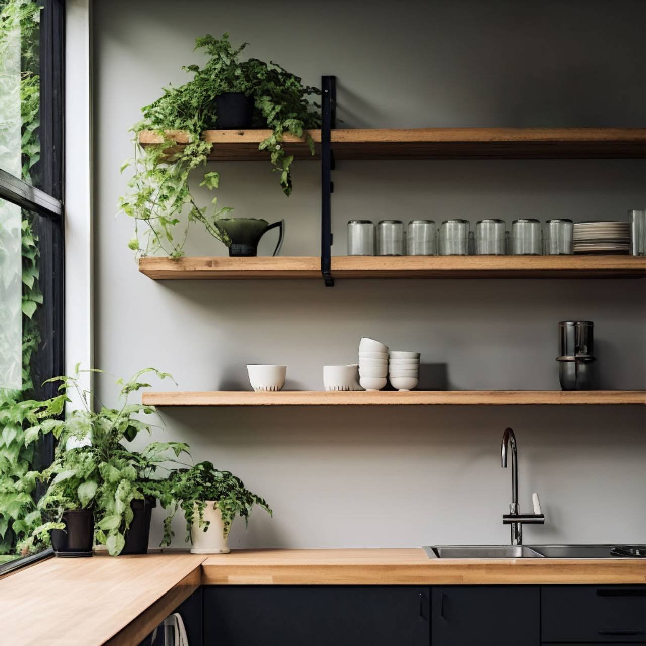 cozinha moderna com decoracao interior e mobiliario contemporaneo
