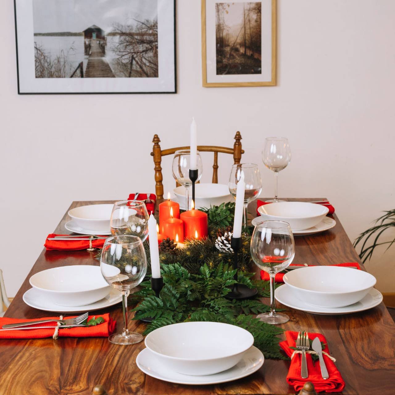 decoracao de mesa para jantar de natal 