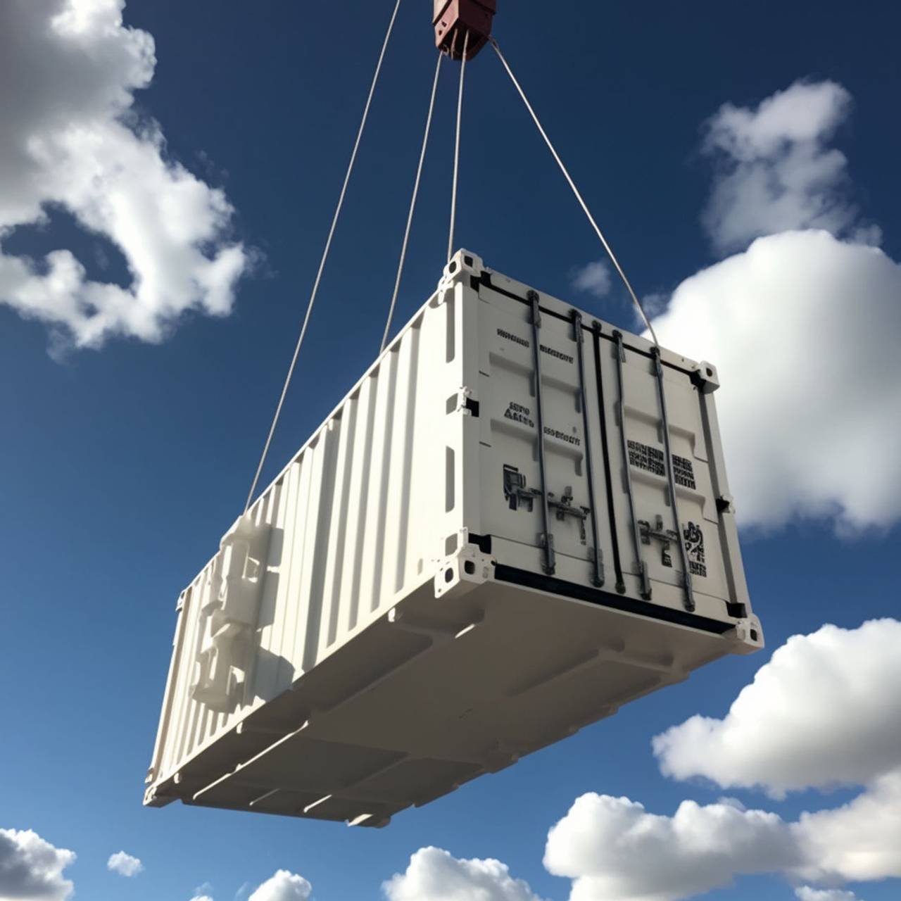 container sendo guinchado 