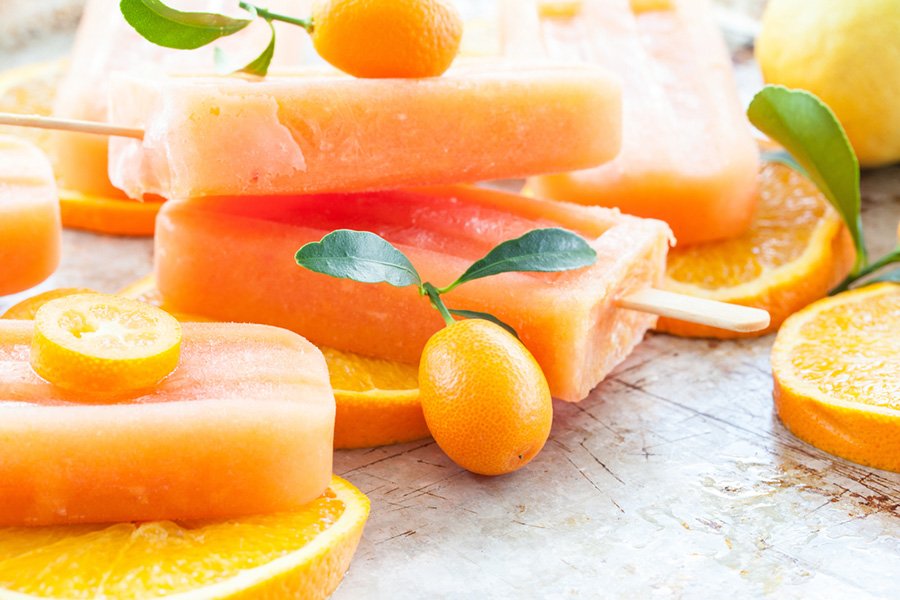 A paleta de laranja é muito refrescante