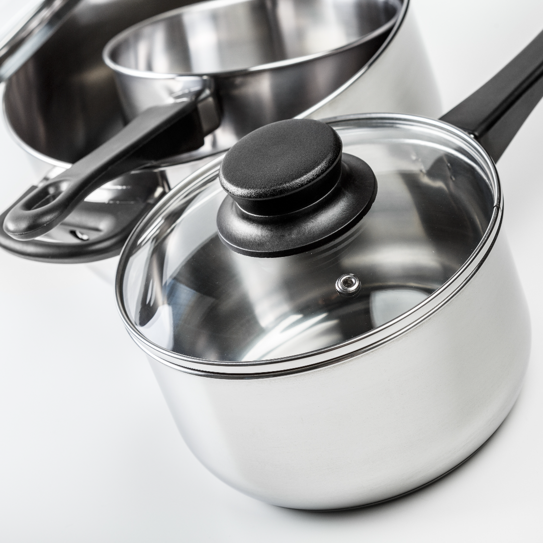 Panela de indução em inox estilo molheira 16cm, 20cm ou 24cm