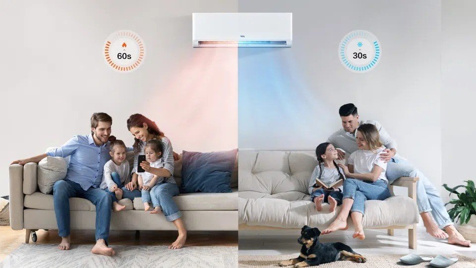 Famílias em ambientes com ar condicionado eficiente.